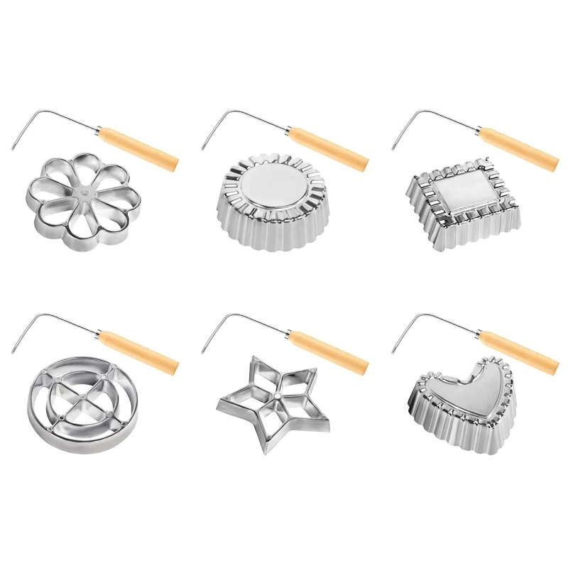 Mold Set Bunuelos Mold With Handle Timbale Molds Pastry Tools Achappam Mold Rosette Cookie Maker