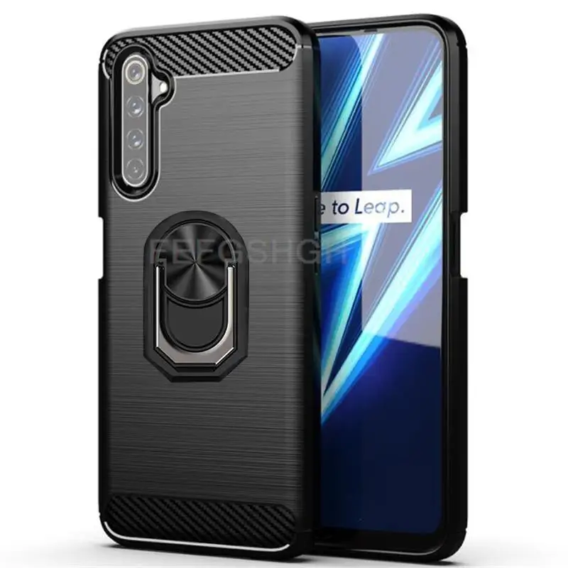 Чехол для OPPO Realme 6 матовый Мягкий силиконовый чехол из углеродного волокна Pro