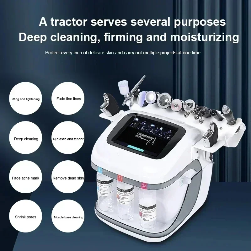 10 in 1 H2o2 Aqua Peeling Lift skim Bubble Moisturizer oxygem Hydro Facial Machine Care Cleansing for baeuty Salon