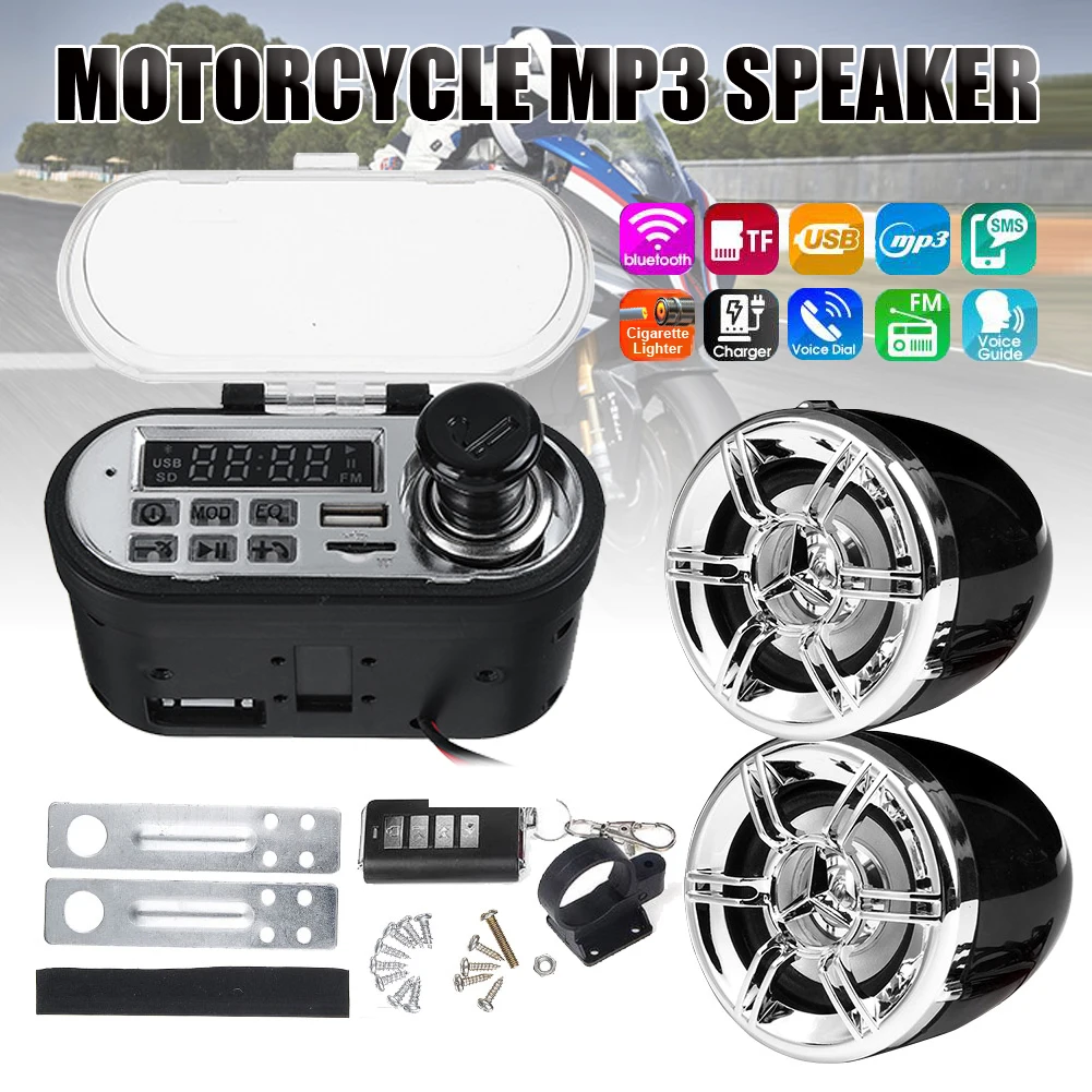 

Водонепроницаемая мотоциклетная система сигнализации, 12 В, bluetooth, USB, FM-радио, MP3-плеер