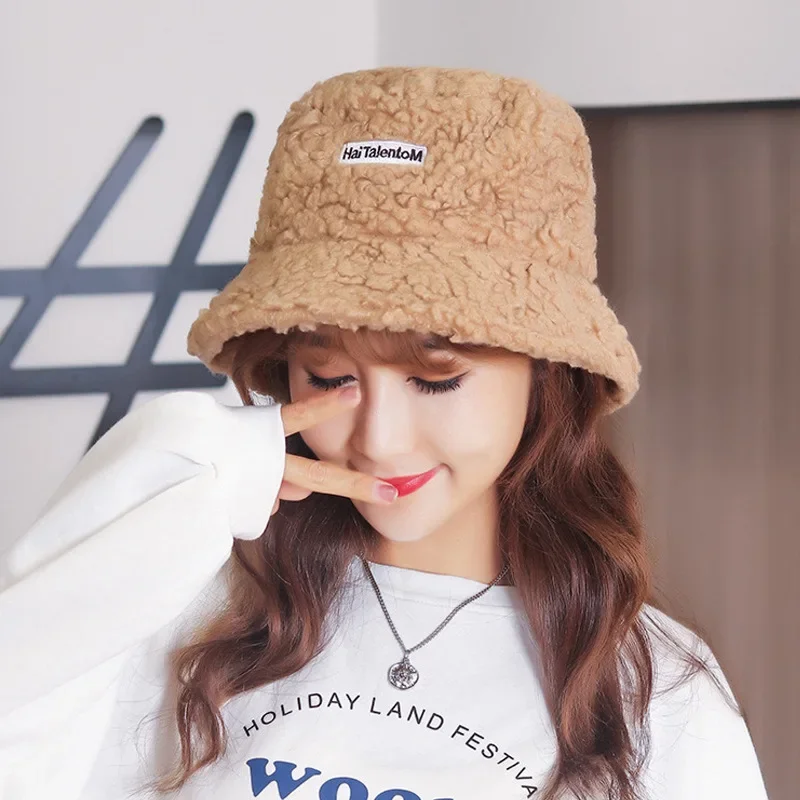 Женская рыболовная шапка из овечьей шерсти с вышивкой осенне-зимняя однотонная