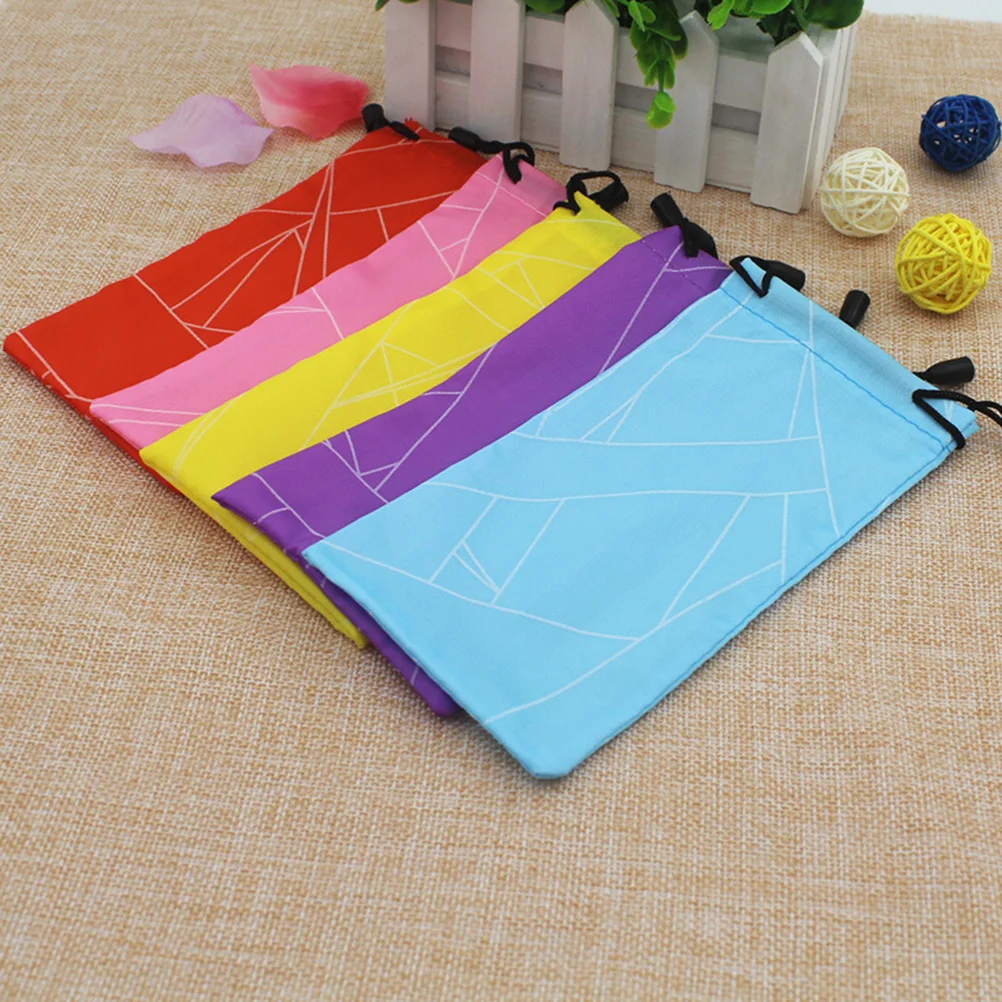 

5pcs Drawstring Wedding Favor Gift Bags Eyeglasses Sunglasses Bag (Random)
