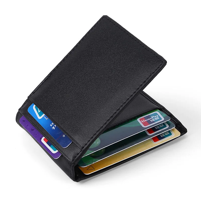 Мужской кошелек с RFID-блокировкой и металлическим зажимом маленький из