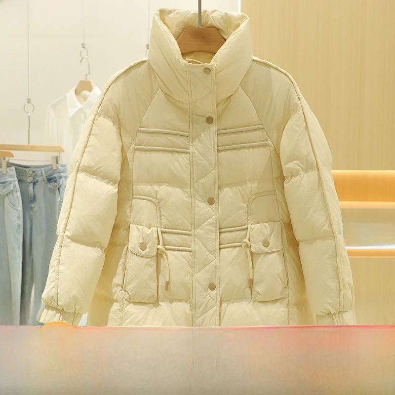 [Ai] Solid Loose All-Matching 90 White Duck Down Casual Down jacket Outerwear 24 Winter New Counter Withdraw from Cupboard Wo... |