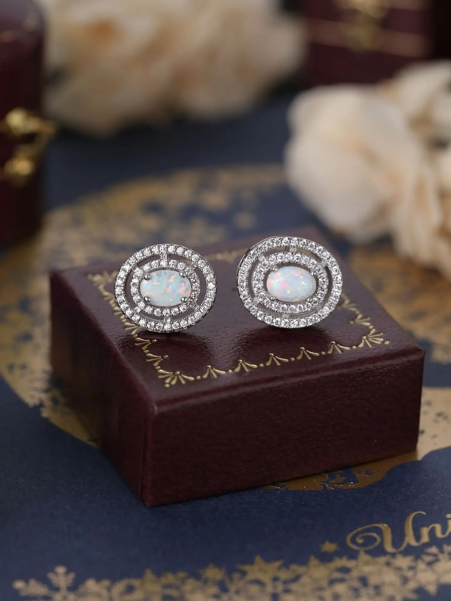 

Hot selling S925 sterling silver Aubao earrings in Europe and America, versatile and fashionable gemstone earrings for women