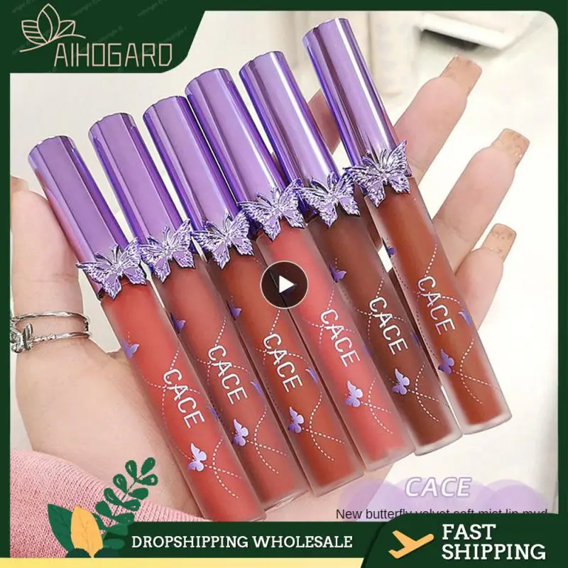 

Silky Matte Matte Lip Glaze Black Mirror Water Lip Color Transparent Glass Lip Oil Water Proofing Transparent Tone Makeup Makeup