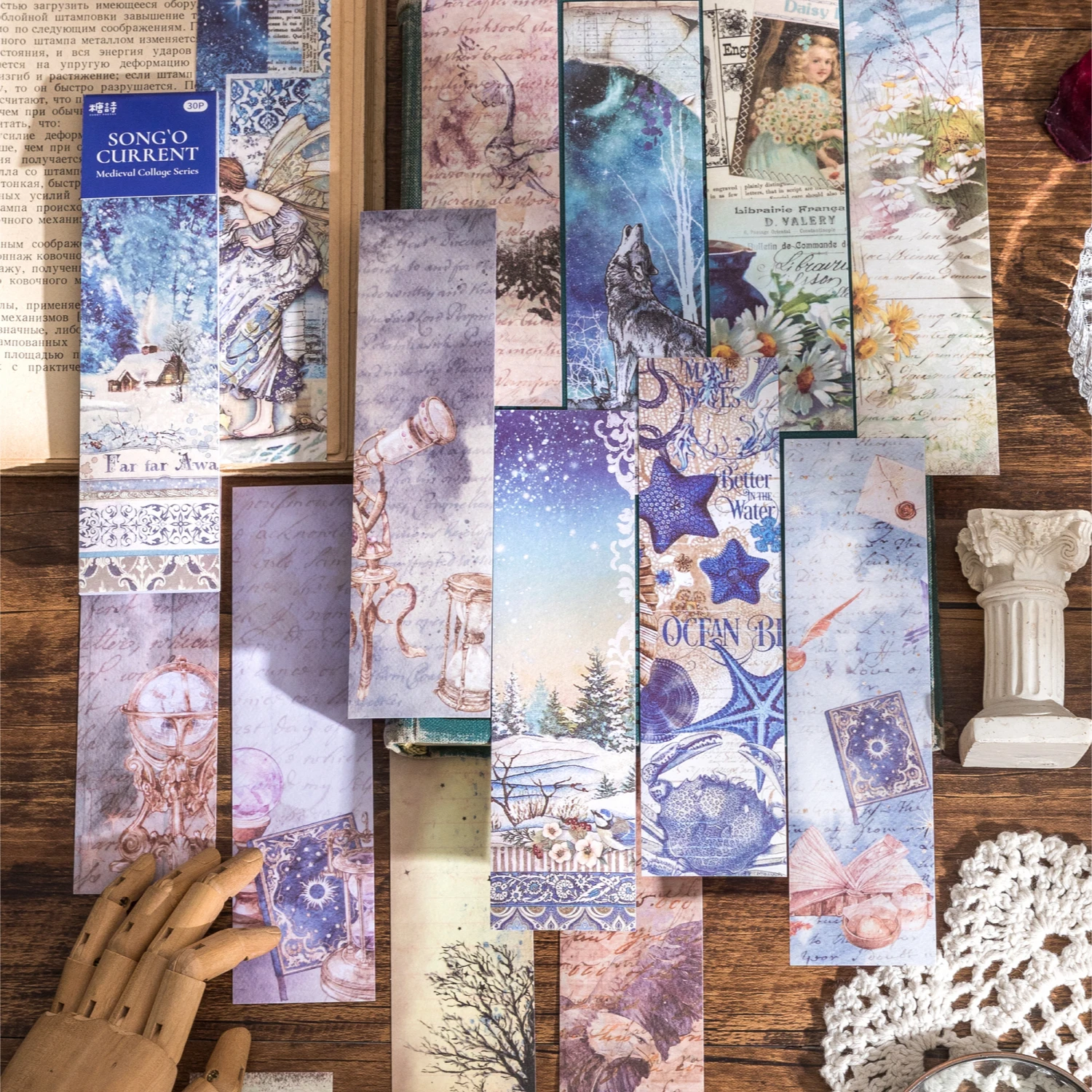 

Journaling 30 pcs sticker Medieval collage series Vintage sticker stationery Journal scrapbooking Stickers junk Material paper