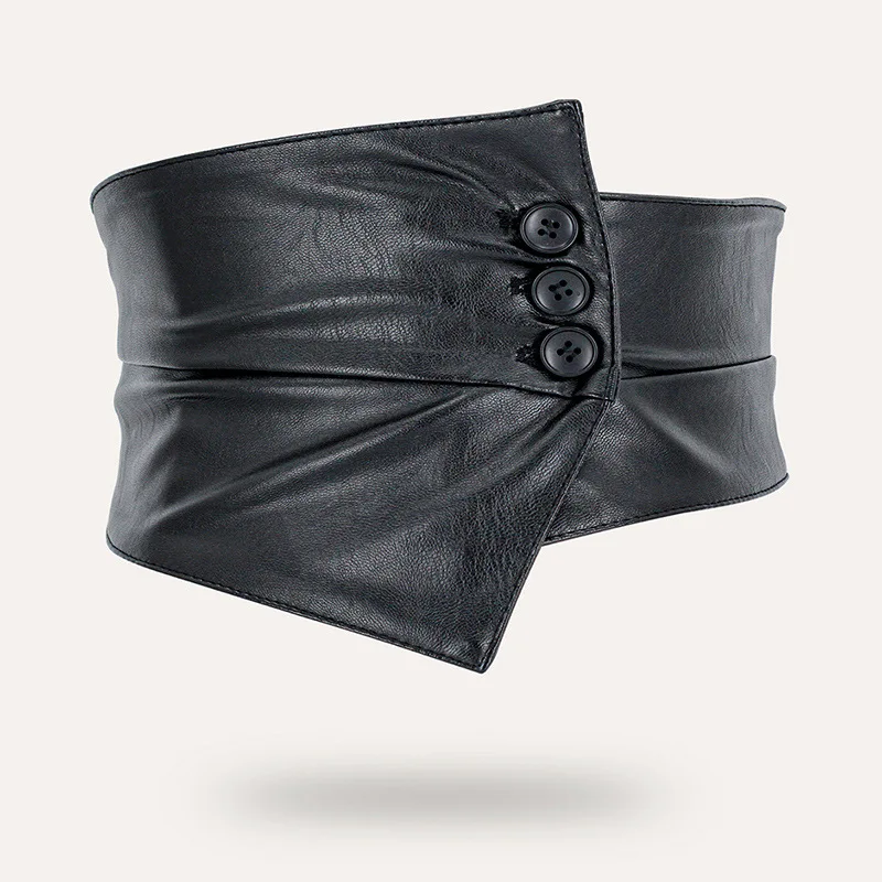 Vintage Corset Wide Waist Belt Pu Leather Slimming Body Belts Women Brand Elastic Waist Belts Shapewear Irregular Waistband 2022