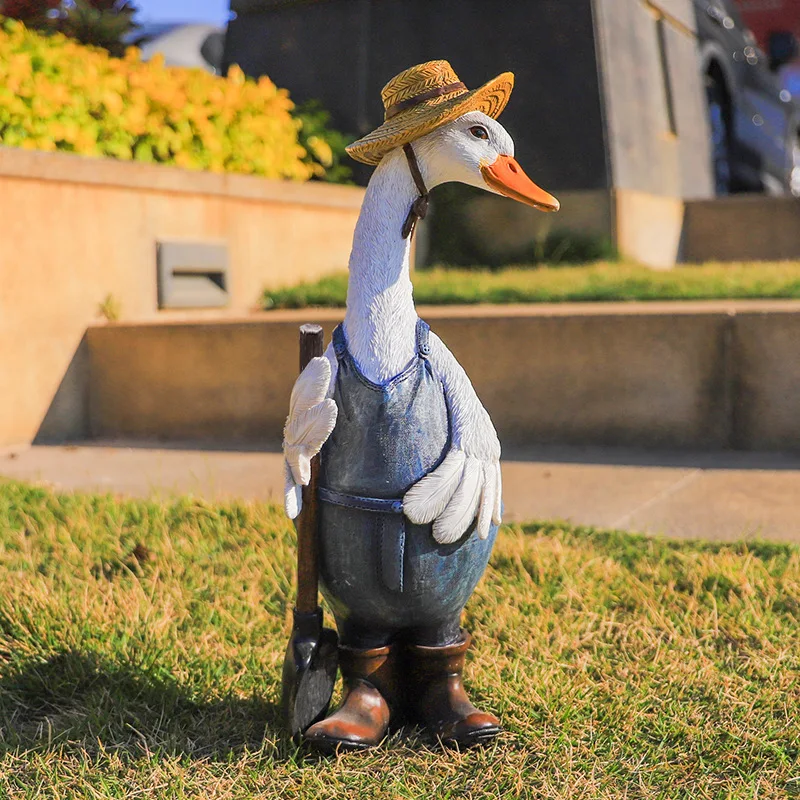 

Home Decor Garden Duck Ornaments Resin Decorative Figures Courtyard Sculpture Animal Statue Crafts Patio Gardening Decoration