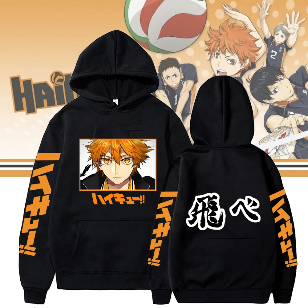 

Newest Haikyuu!! Anime HoodiHinata Shoyo Graphic Printed Pullover Unisex Casual Sport Loose Streetwear Fashion Hooded Sweatshirt