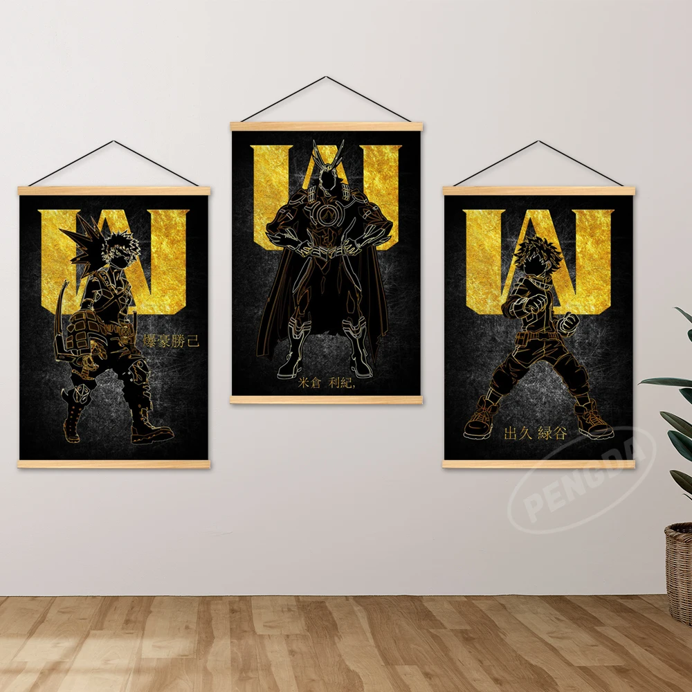 

Poster Midoriya Izuku Canvas All·Might Print Painting Wall Artwork Picture Bakugou Katsuki Home Decoration Mural Hanging Wooden