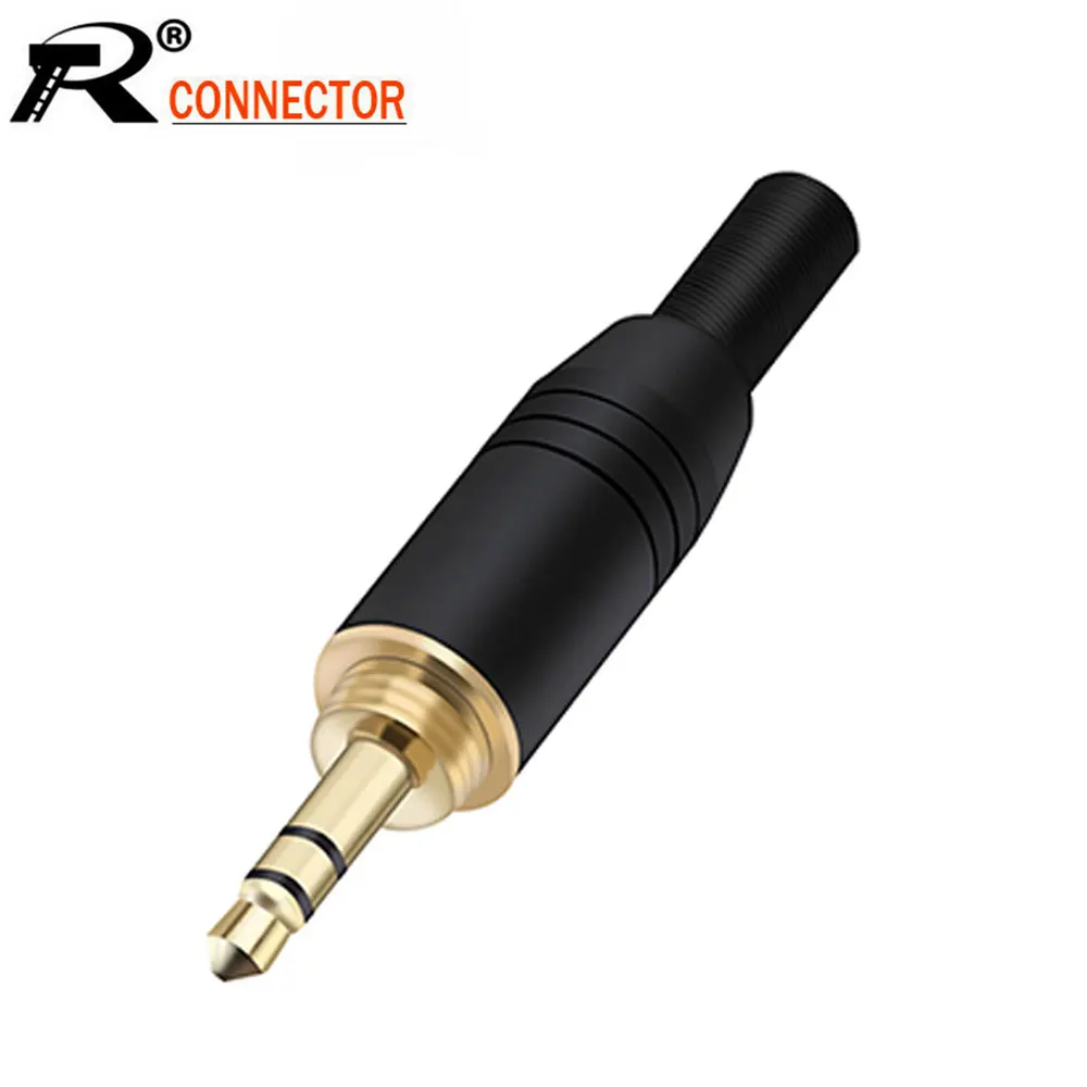 

10 шт./лот 3,5 мм разъем 3 полюса стерео штекер паяльный провод разъем с пружинной алюминиевой трубкой Ввинчиваемый 3,5 мм стерео разъем