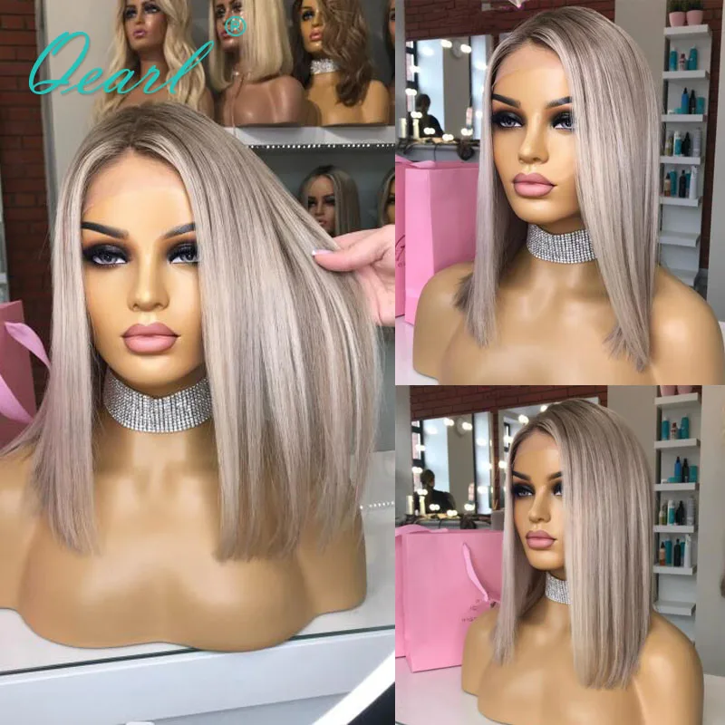 Short Wig Human Hair Cheap Real Transparent Natural Lace Frontal Wig 13x4 Straight Virgin Hair Glueless Free Shipping 150% Qearl