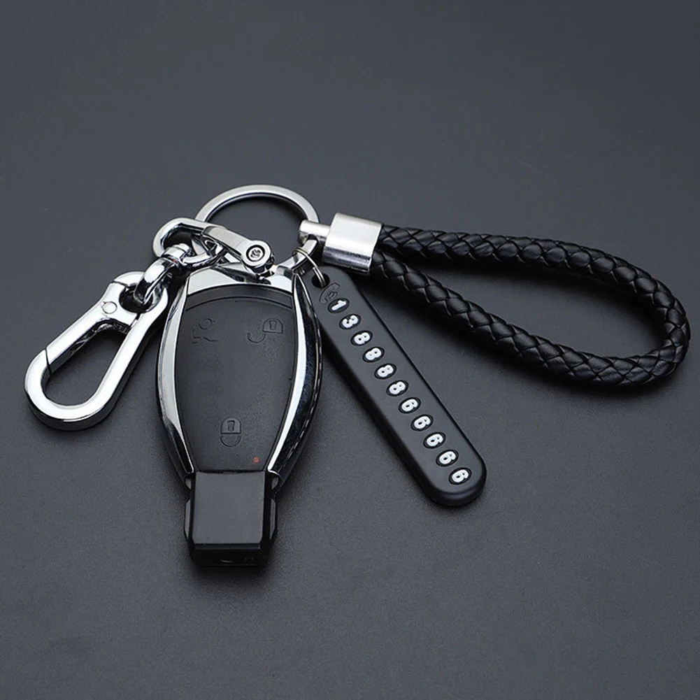 

Anti-lost Car Keychain Pendant Metal Key Rings Phone Number Plate Lock Key Ring Auto Vehicle for Interior Key Chain Accessories