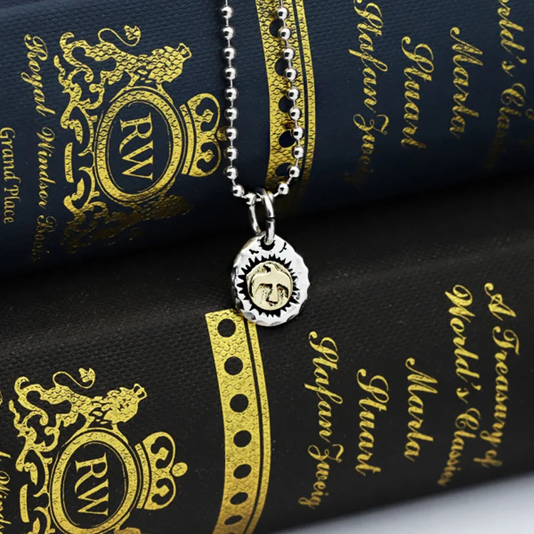 

Цепочка из чистого серебра 925 пробы с кулоном в виде старинного тайского орла