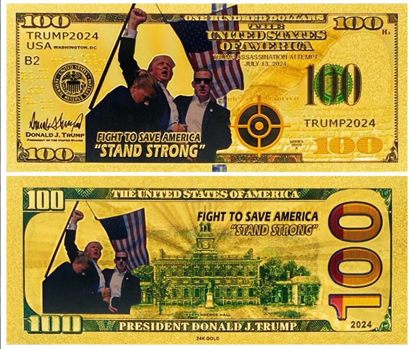 Президент США Дональд Трамп Золотые купюры заметки Карты Сделают Америку снова