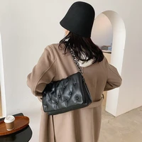 designer women bag 2022 new fashion luxury thick chain handbag armpit shoulder satchel solid color denim ladies clutch bags