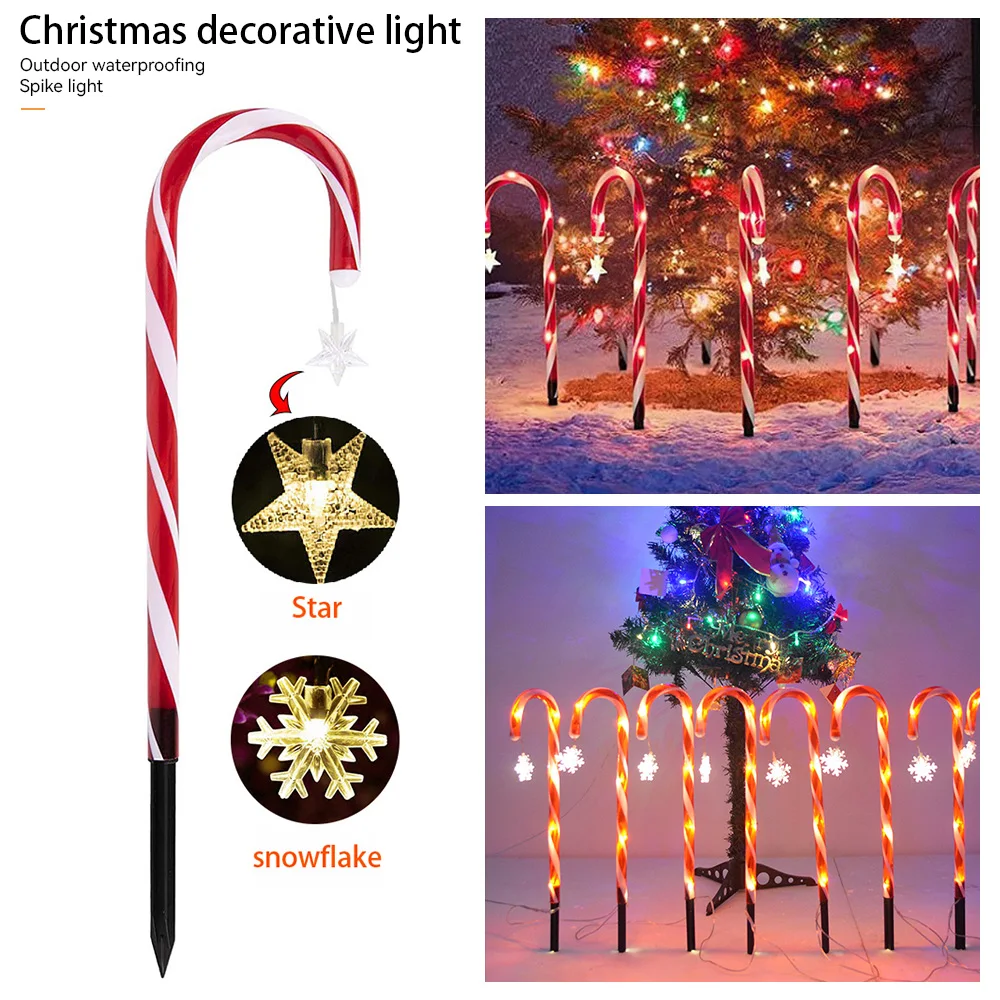 

LED Solar Christmas Candy Cane Light Outdoor Waterproof Christmas Day Lamp Home Garden Pathway Courtyard Lawn Holiday Decoration