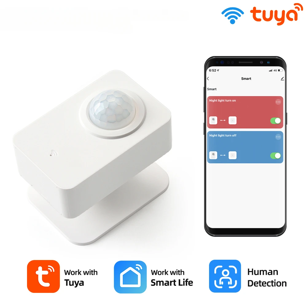 

Tuya Smart WiFi PIR Motion Sensor Human Body Movement Infrared Detector EU Wireless Smart Life APP Home Security Alarm System