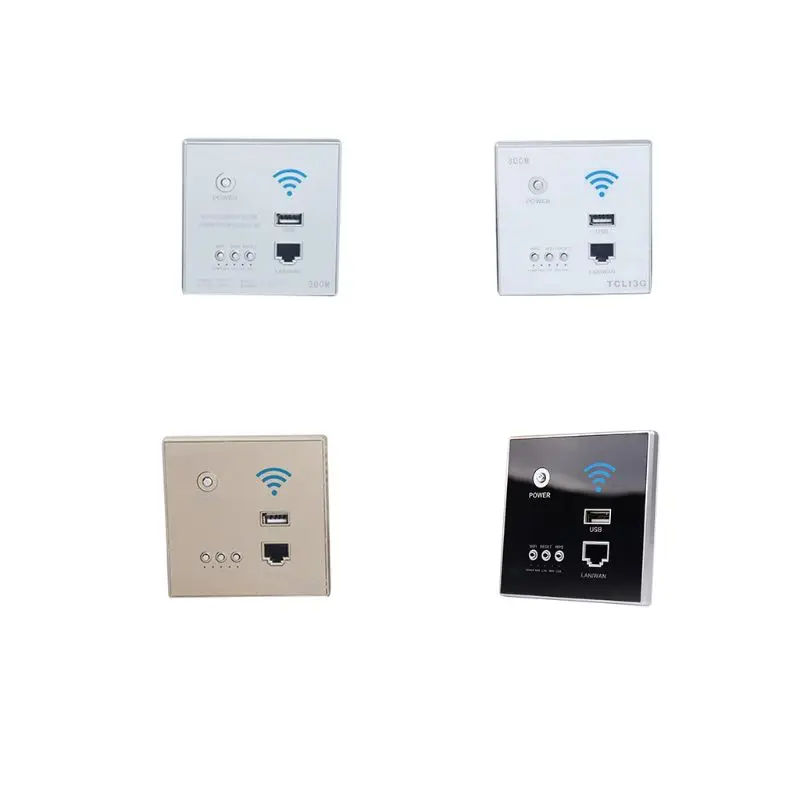 

300Mbps 220V power Wireless WIFI repeater extender Wall Embedded 2.4Ghz Router Panel USB Socket RJ45