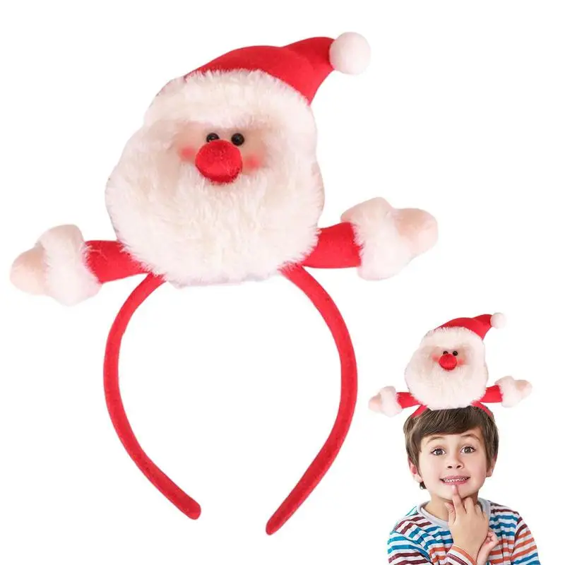 Holiday Party Headband Cartoon Christmas Costume Santa Claus Snowman Bear Hair Hoop Cosplay Masquerade Party Supplies For