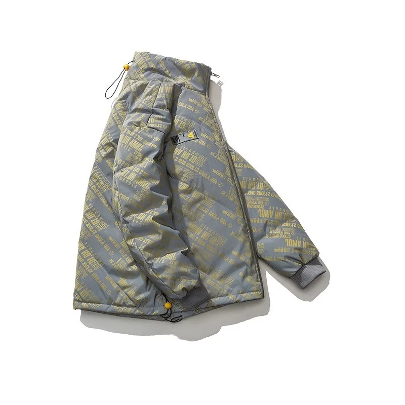 American Fashion Brand Winter Jacket Men's Trend Stand-up Collar Thick Padded Coat Lovers Bread Jacket Warm Jacket