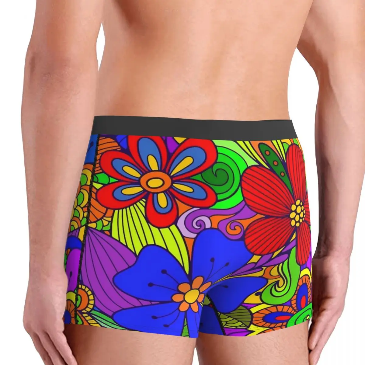 Нижнее белье Flower Power мягкие трусы с ярким цветочным принтом шорты мужские боксеры