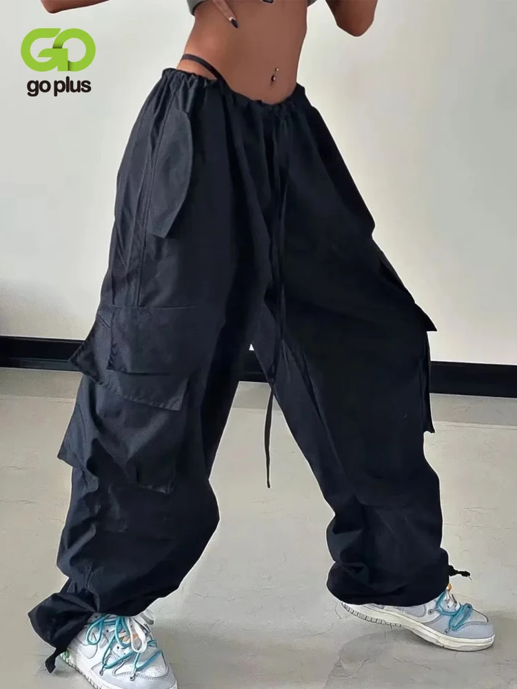 

Женские брюки GOPLUS с широкими штанинами, брюки-карго с высокой талией, Y2k, брюки с несколькими карманами, Hosen, женские брюки с завышенной талией, 2023