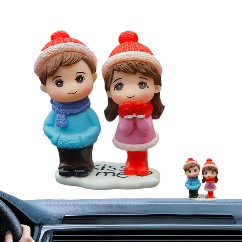 

Car Interior Couple Figure Cartoon Couple Doll Ornament For Dashboard Auto Ornament Accessories For Bedrooms Homes Cars And