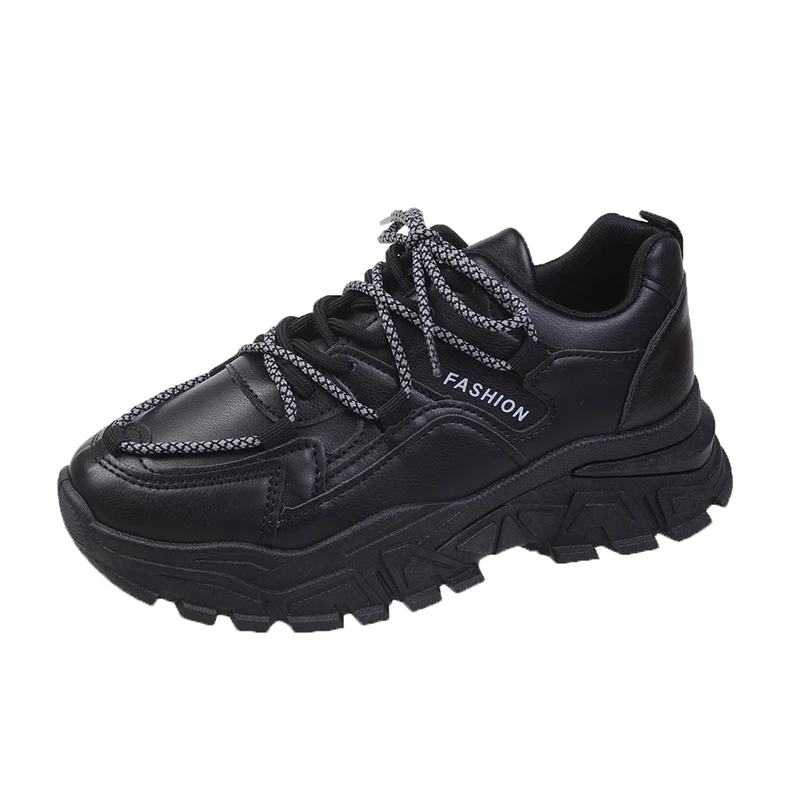 

2022 Women Platform Increased Shoes Student Daddy Shoes Lace-up Women's Sports Shoes Spring Autumn Breathable Sneakers Woman