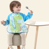 2022 childrens meal coverall childrens waterproof coverall bag coating large long sleeved easy to wash dirty resistant bibs