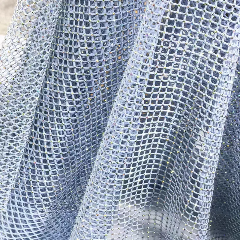 

1x1.5m SS12 SS16 Flash Diamond Fishing Net Glass Rhinestone Mesh Sewing Crystal Trim Rhinestone Applique Clothes Craft