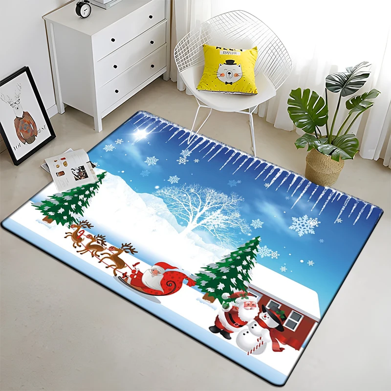 Christmas HD Printed  Area Large Rug ,Carpet for Living Room Bedroom Sofa Decoration, Non-slip Floor Mats Dropshipping Alfombras