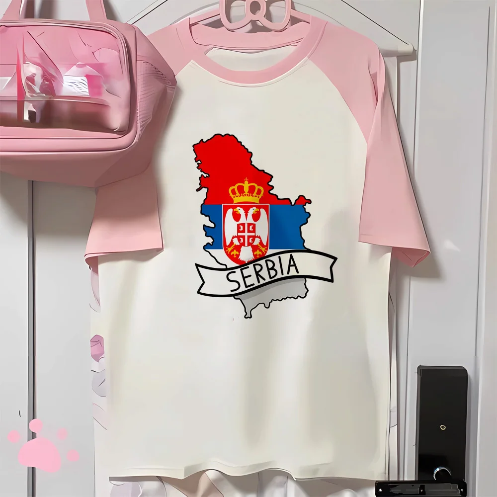 Женская футболка Serbien с графическим рисунком женская одежда Манга