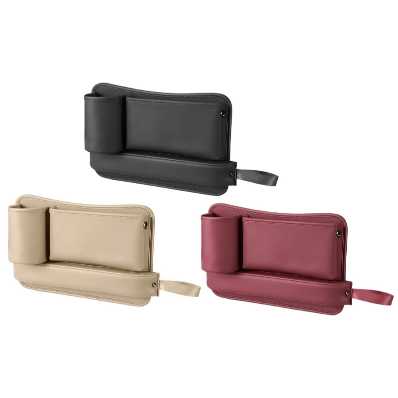 

Car Organizer,Multifunctional Storage Box With Cup Holder Car Pockets PU Leather Pocket