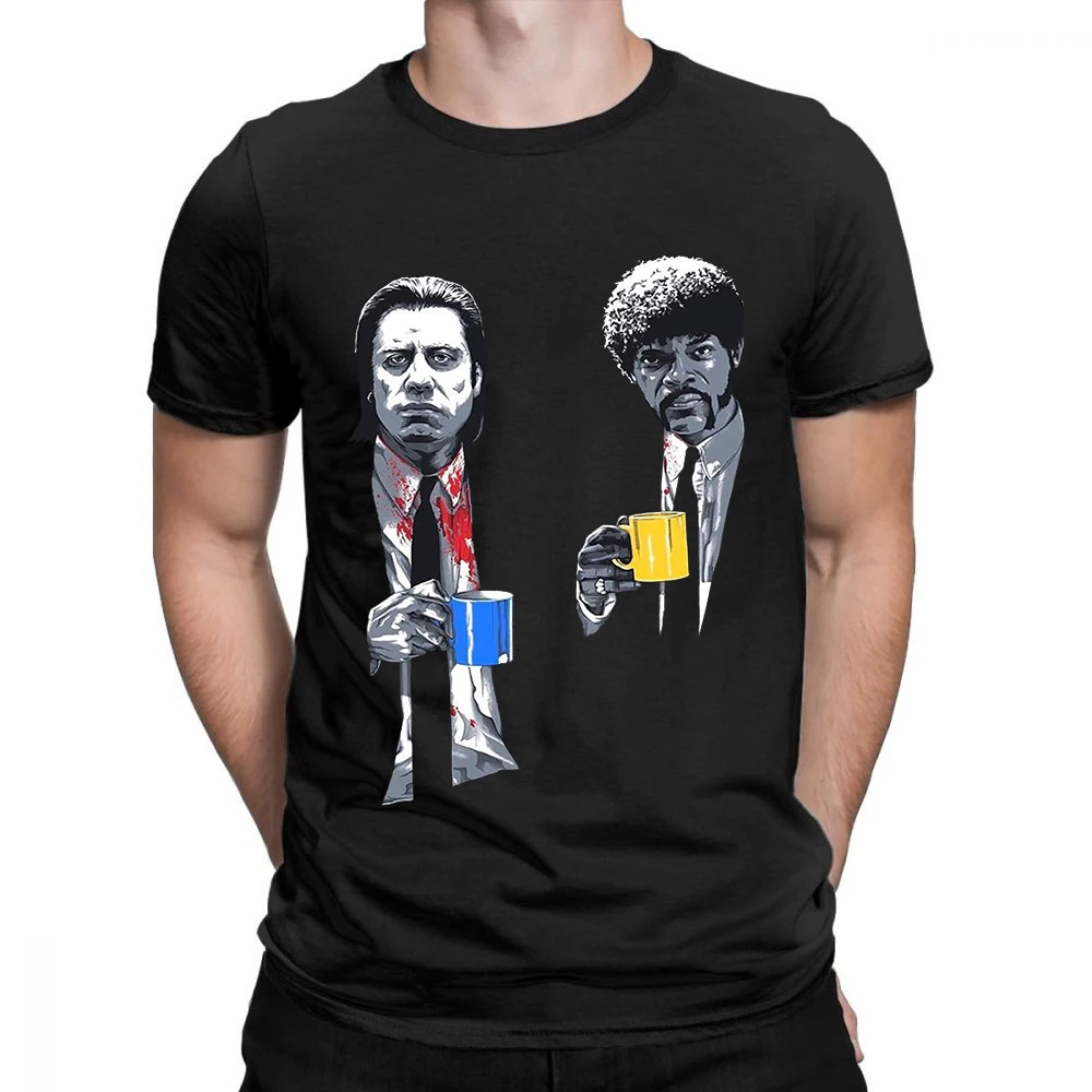 

Summer Pulp Fiction John Travolta T-Shirt Men O Neck cool T Shirts Short Sleeve Tees fashion Tops