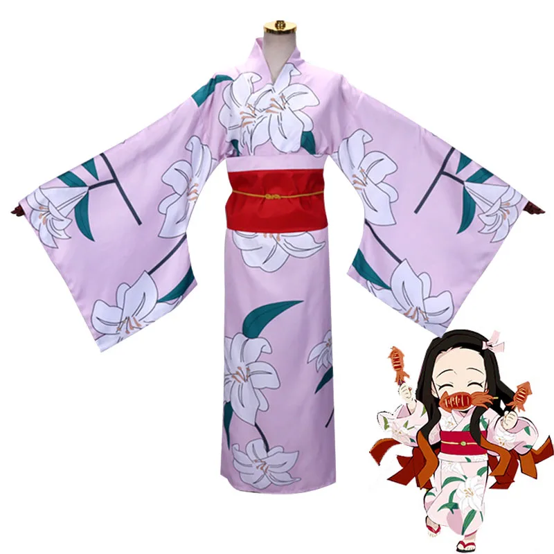 Костюм-кимоно для косплея камадо незуко унисекс с принтом |