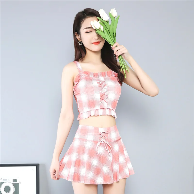 

2023 Sexy Swimsuit Plus Swimwear Women Push Up Bathing Suit Print Bikinis Set Yarn Skirt Bikini Red Dropshipping