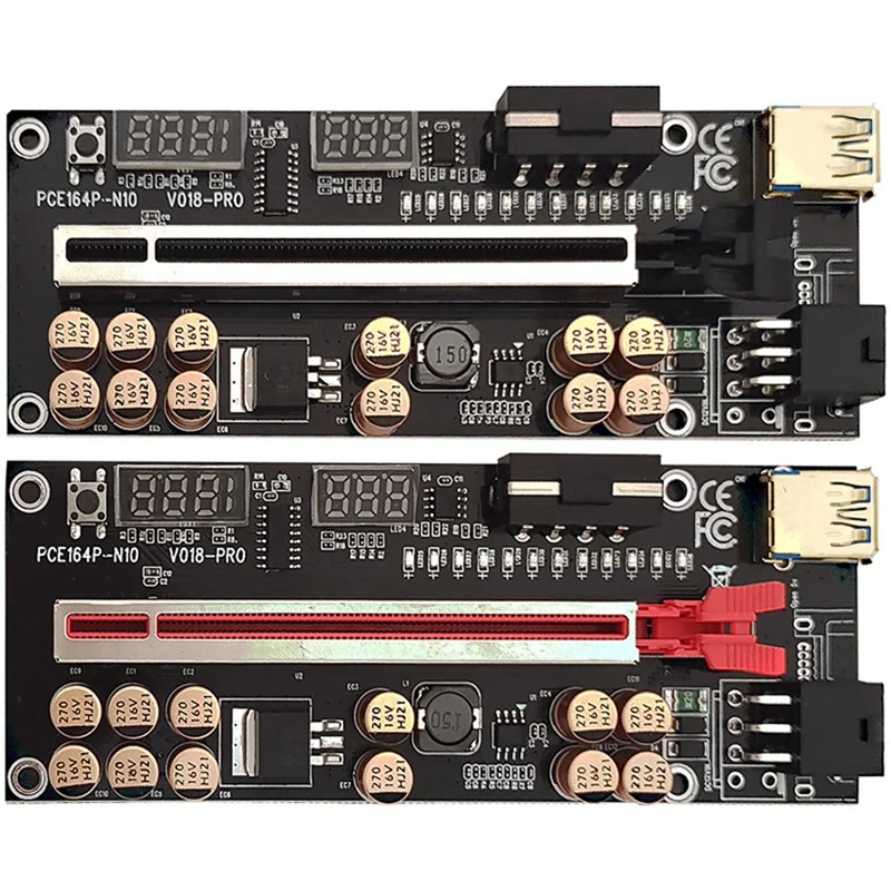 Фото Кабель USB 3.0 VER018 PRO PCI-E Riser Card 018 PLUS PCI Express 1X-16X, удлинитель PCIe-адаптера для майнинга BTC (черный)-DT30 №5