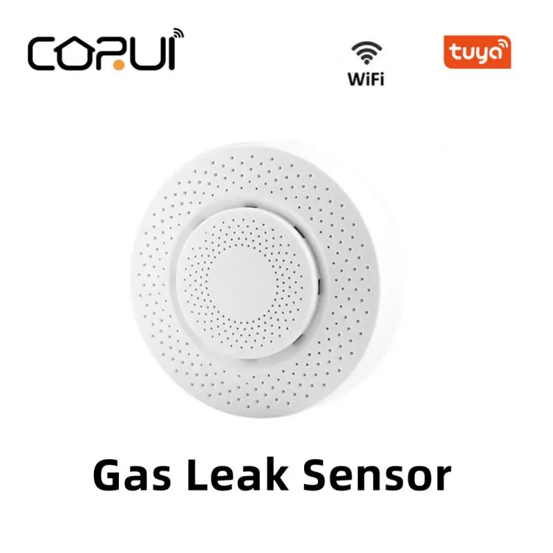 

Датчик утечки газа CORUI Tuya с Wi-Fi, датчик для контроля утечки газа, звуковая светильник сигнализация, дистанционное управление через приложение, безопасность умного дома