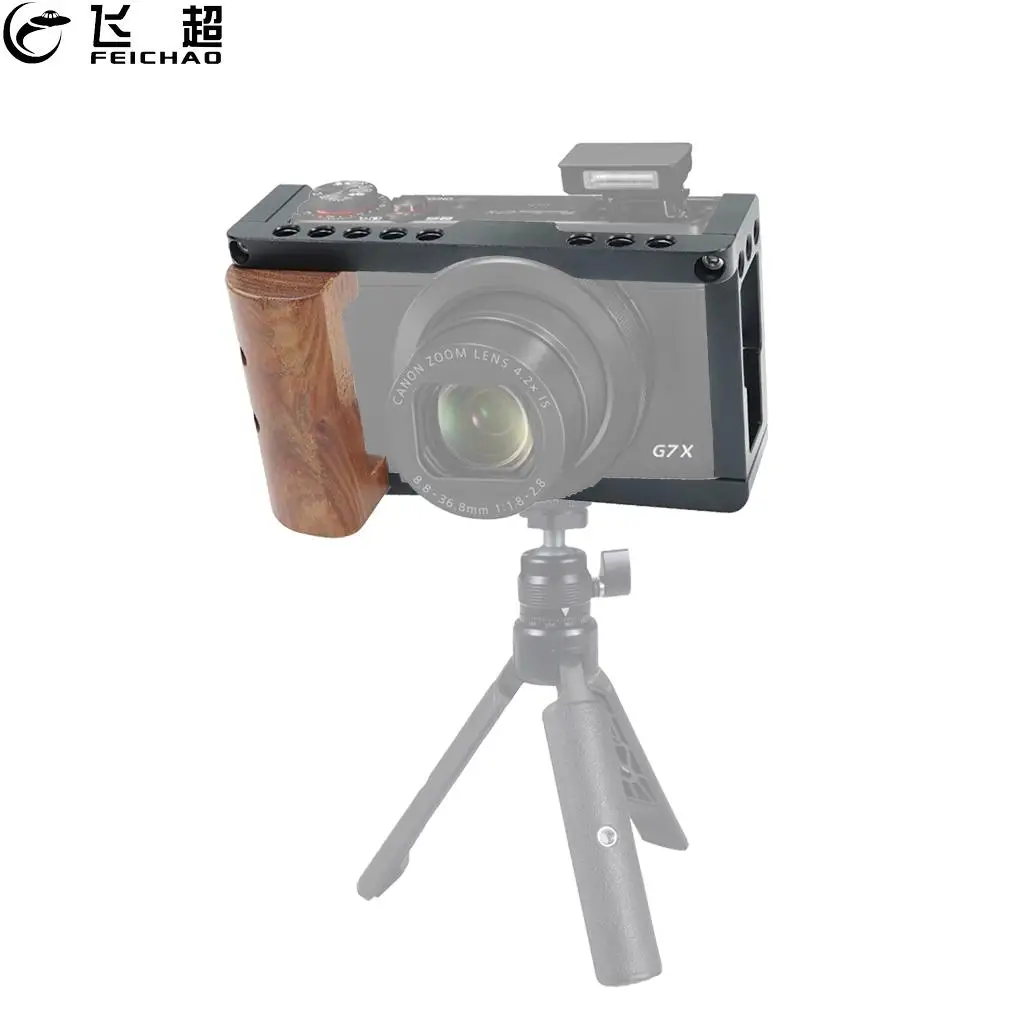 

G7X3 Metal Camera Cage Rig Stabilizer with Cold Shoe Mount 1/4 Screw Holes for Canon G7XMark3 DSLR Camera Tripod Shooting Cage