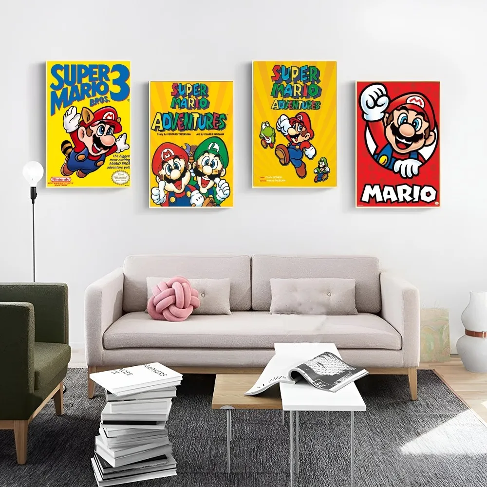 Плакат S-SuperMario из белой бумаги плакат высокого качества настенная живопись