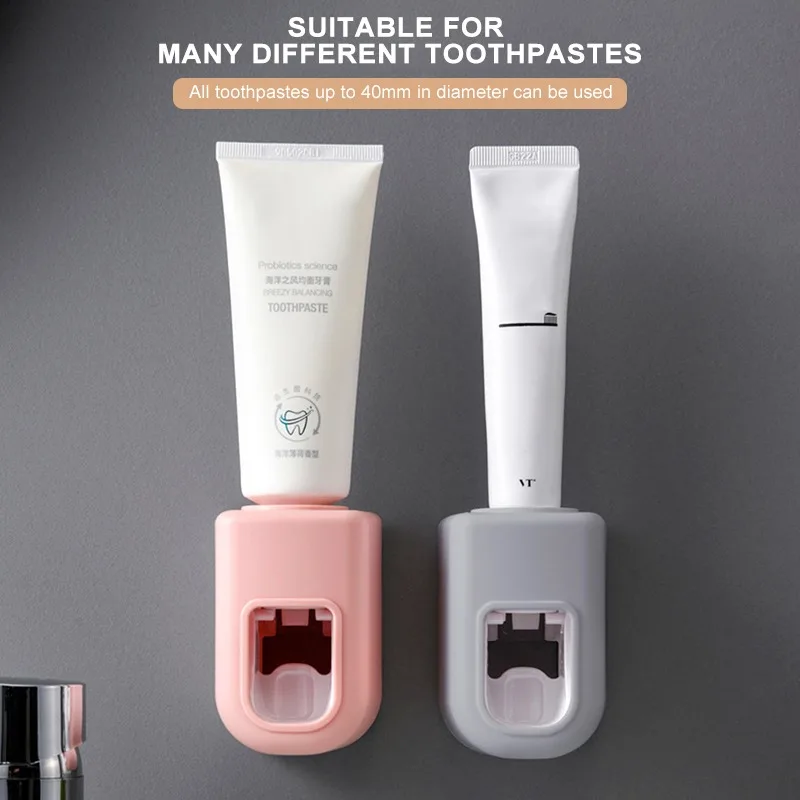 Wall Mounted Automatic Toothpaste Dispenser Creative Bathroom Accessories Waterproof Lazy Squeeze Toothbrush Holder |