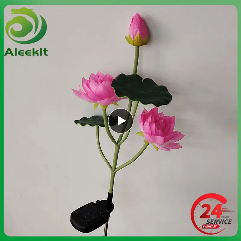 

Solar Powered Lamp Color High Bright Solar Lotus Lights 600mah Long Endurance Led Night Light Pathway Walkway Decoration Pink