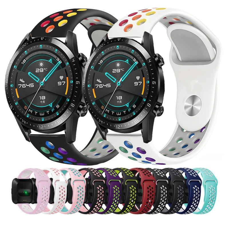 

Silicone Band for Samsung Galaxy Watch 4 classic Strap Gear S3 46/42mm Huawei Watch GT2 Correa Bracelet Active 2 40mm 44mm Strap