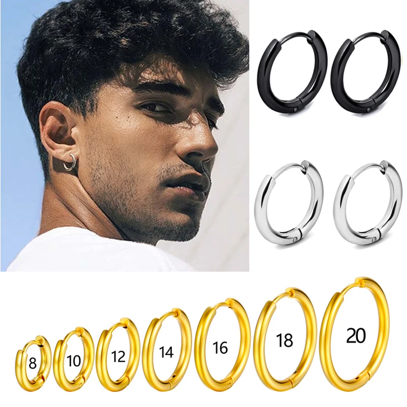 1 par de Pendientes de aro de acero inoxidable para Mujer y hombre, Pendientes pequeños de Color dorado, joyería para niña, Pendientes para Mujer Aretes, Piercing para cartílago