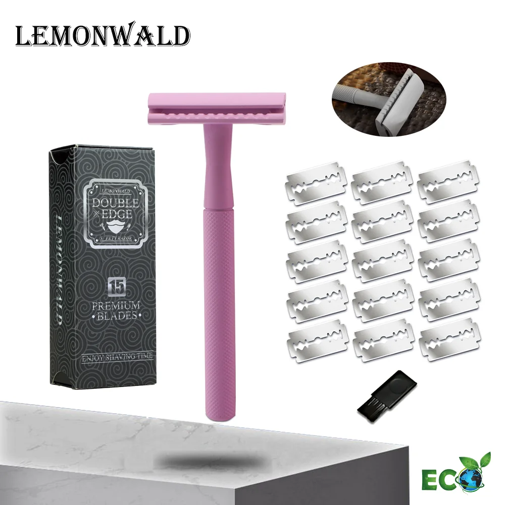 

Lemonwald Purple Metal Double-Edged Razor With 5 Blades, Safe Shaving For Men And Women, The Best Gift For Lovers