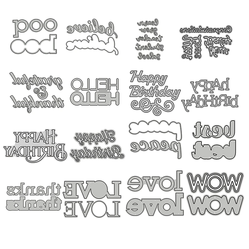 Металлическая высечка Подходит для сезона «сделай сам» альбом для скрапбукинга 3D украшение для поздравительной открытки творческое слово любовь вау 2022 Новинка