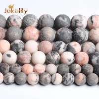 dull polish matte pink zebra jasper beads for jewelry making natural stone round beads diy bracelets necklaces 4 6 8 10 12mm 15