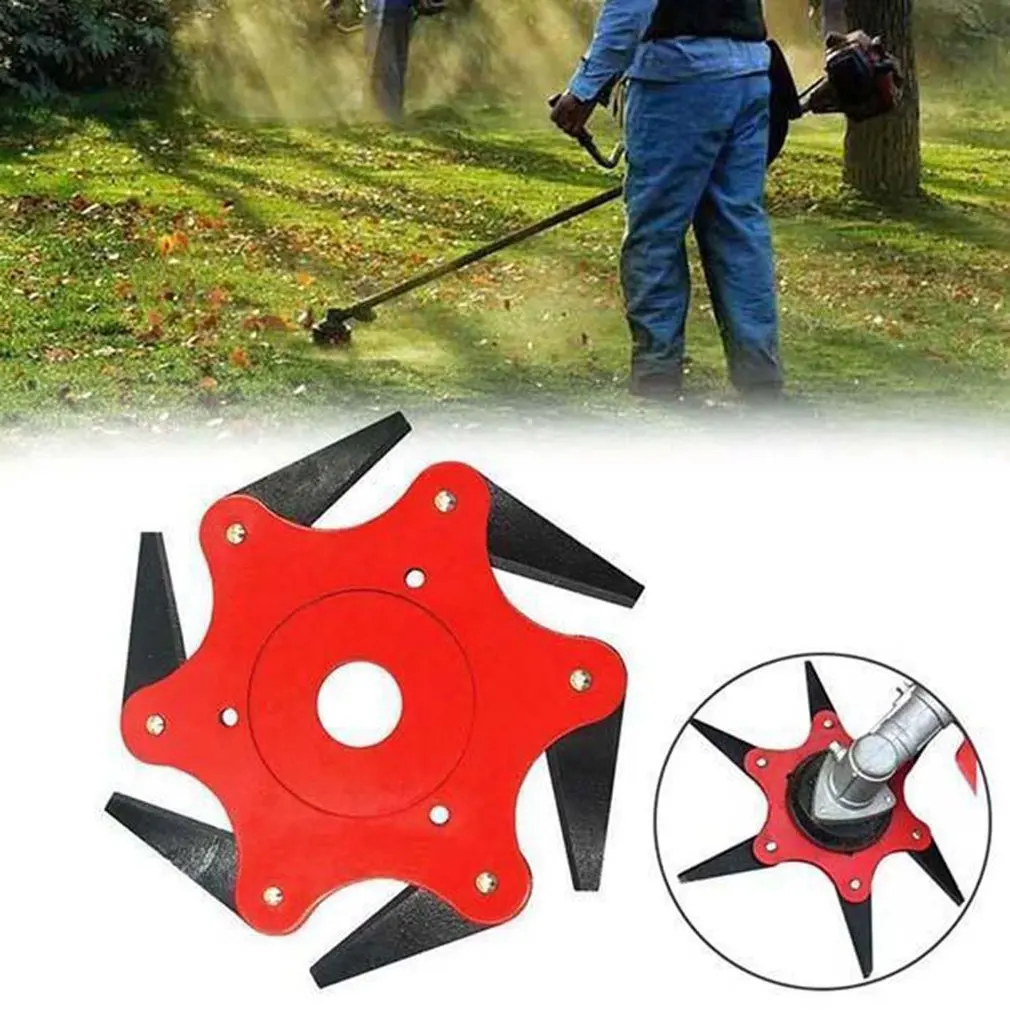 

Garden Weeding Tools Toothed Style Lawn Mower Blade Six Leaf Blade Grass Trimmer Six Tooth Blade Weeder Accessories Mower Tools